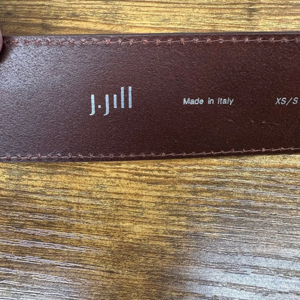J. Jill Womens Dark Brown Leather Ring Buckle Belt Made in Italy BLT176951 XS/S